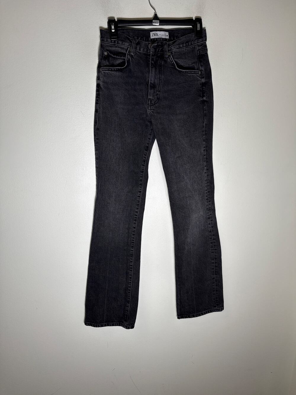 Zara Black Straight Leg Denim Jeans Sz 2